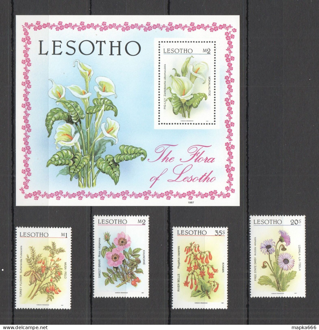 B1407 1987 Lesotho Nature Flora Flowers #640-43 Set+Bl Mnh - Sonstige & Ohne Zuordnung