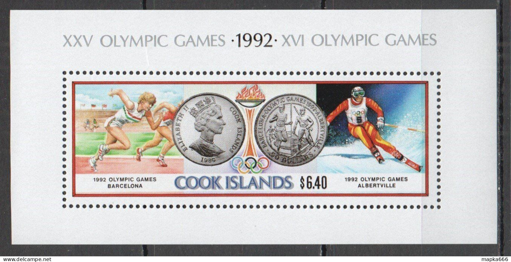 B1410 1992 Cook Islands Olympic Games Barcelona Albertville 1Bl Mnh - Sonstige & Ohne Zuordnung