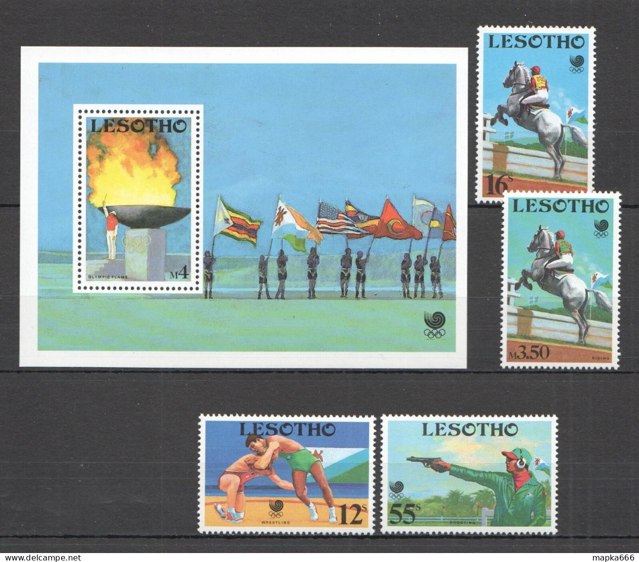 B1409 1986 Lesotho Olympic Games #727-730 Set+Bl Mnh - Sonstige & Ohne Zuordnung