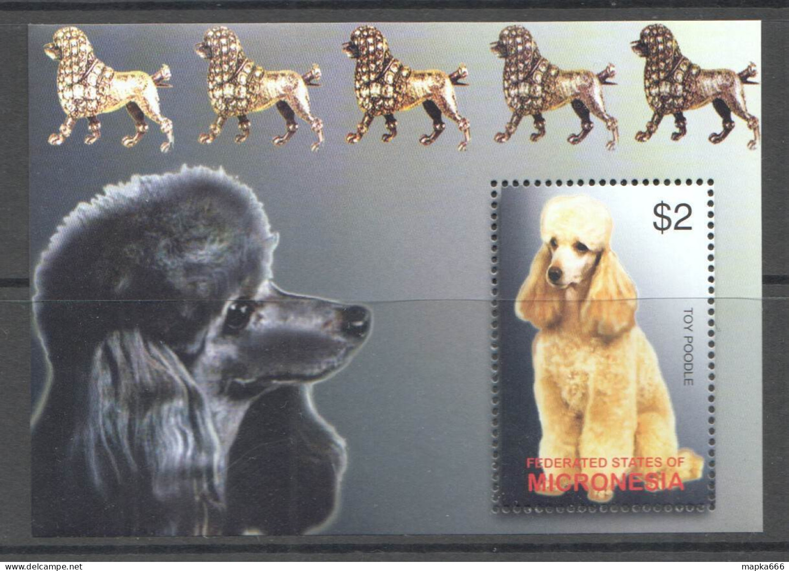 B1413 Micronesia Fauna Domestic Animals Pets Dogs Toy Poodle 1Bl Mnh - Chiens