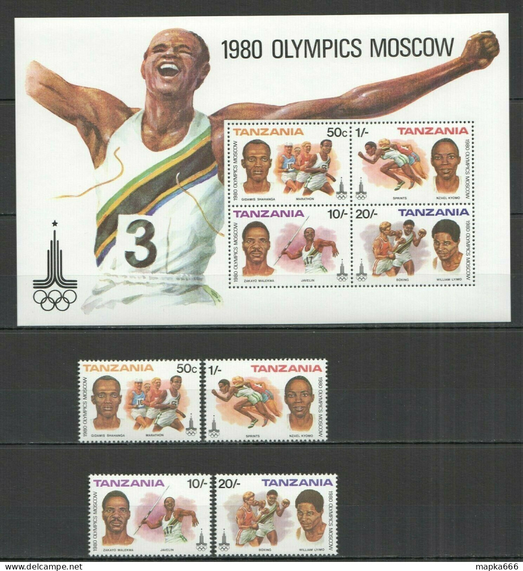 B1433 1980 Tanzania Sport Olympic Games Moscow #157-60 1Kb+1Set Mnh - Sonstige & Ohne Zuordnung
