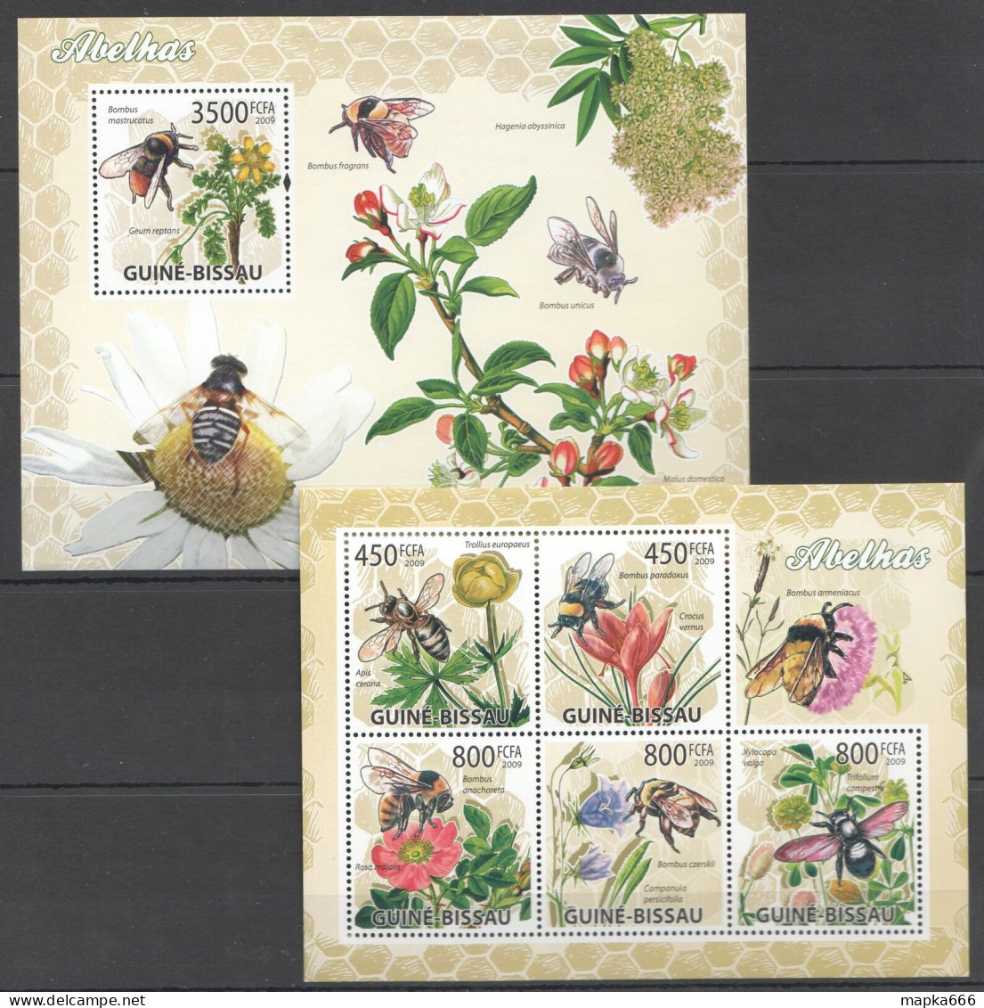 B1477 2009 Guinea-Bissau Fauna Honey Bees Insects Bl+Kb Mnh - Api