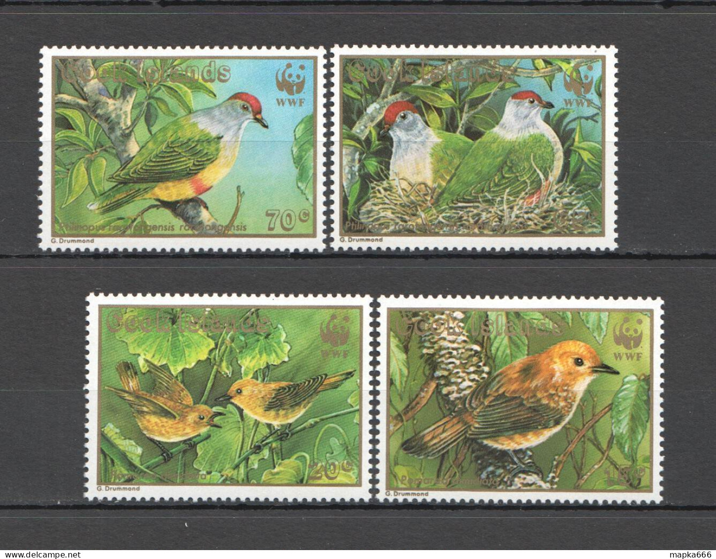 B1486 1989 Cook Islands Wwf Fauna Birds #1278-1281 1Set Mnh - Other & Unclassified