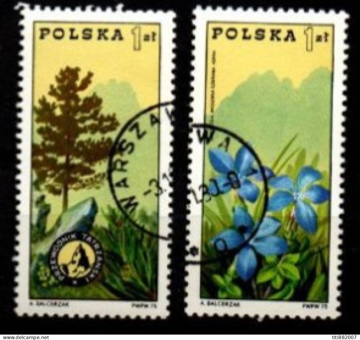 POLOGNE    -     1975  . Y&T N° 2208 / 2209  Oblitérés  .Fleurs - Usados