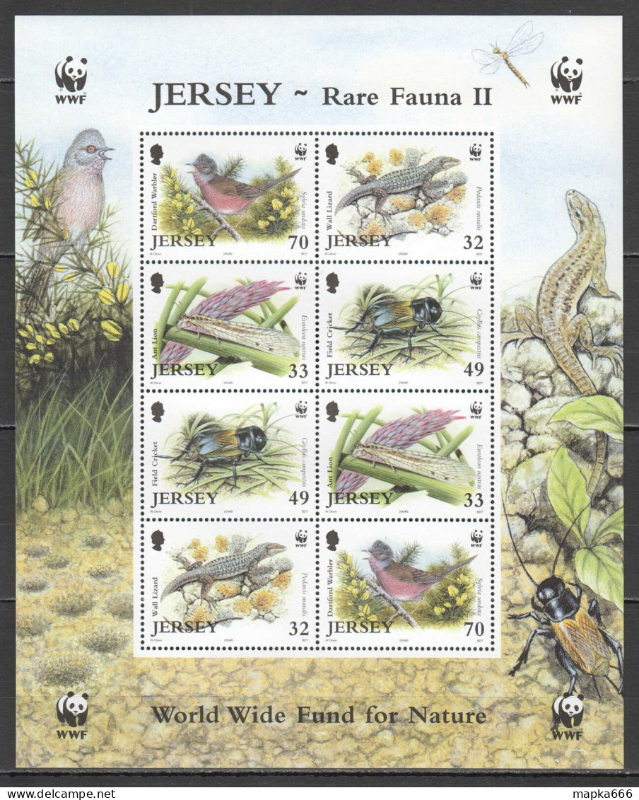 Ft117 2004 Jersey Wwf Birds Insects Reptiles Rare Fauna #1143-6 Michel 16 Eu Mnh - Other & Unclassified