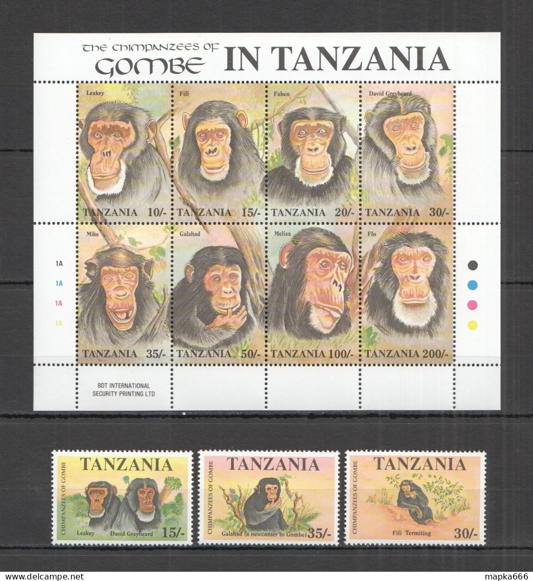 Wb319,Pk212 Tanzania Fauna Animals Monkeys The Chimpanzees Of Gombe Mnh - Autres & Non Classés