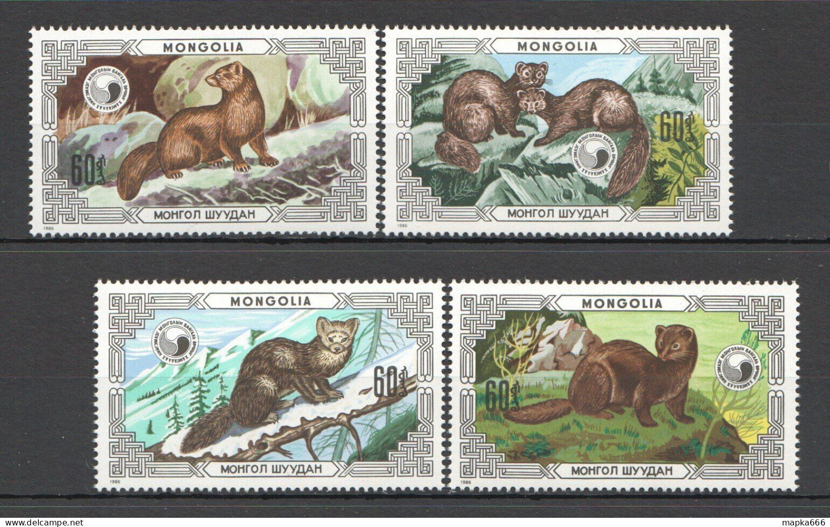 Wb328 1986 Mongolia Fauna Wild Animals Wildlife Protection Set Mnh - Sonstige & Ohne Zuordnung