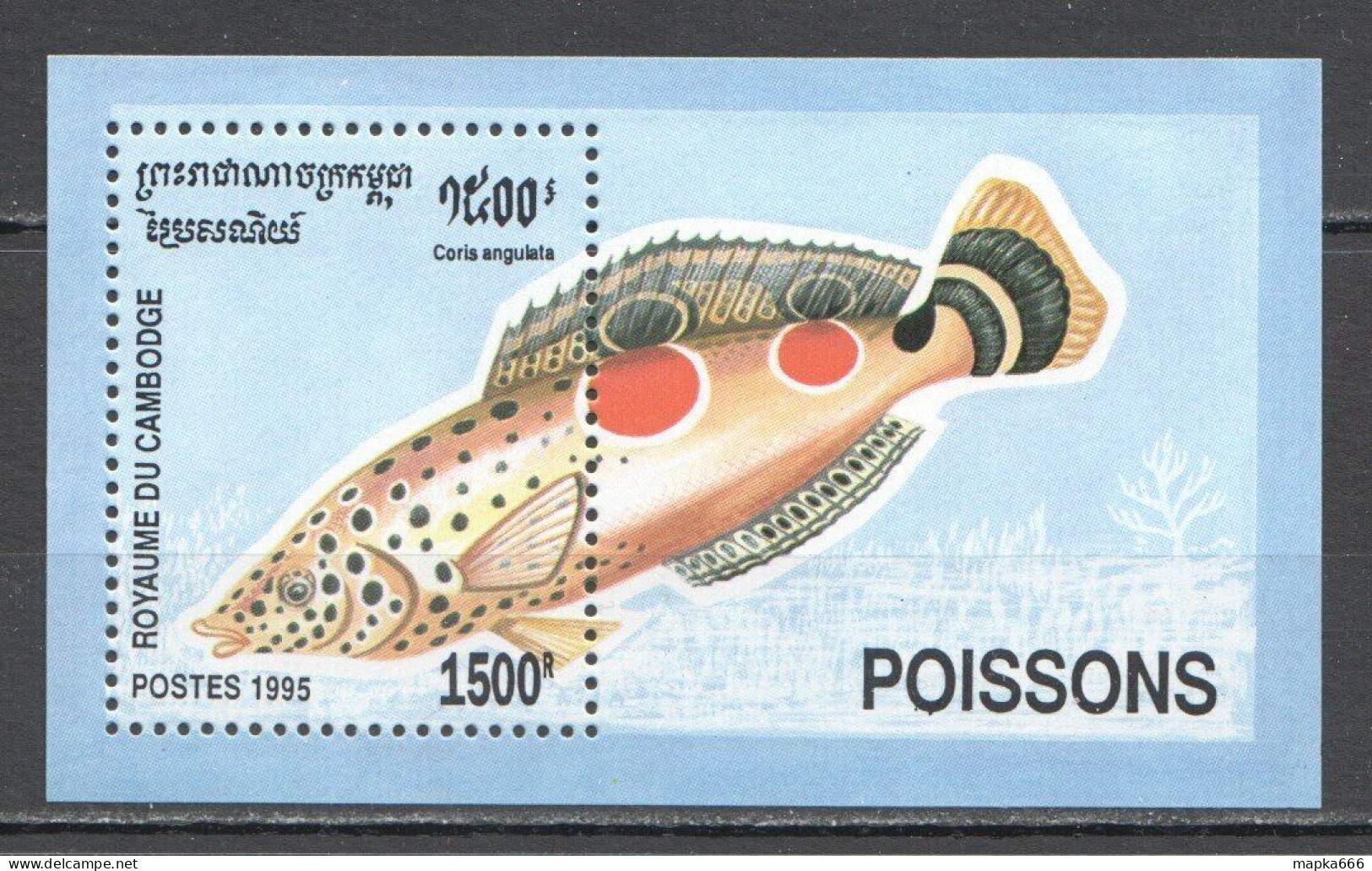 Wb350 1995 Cambodia Fauna Fish & Marine Life Fishes 1Bl Mnh - Meereswelt