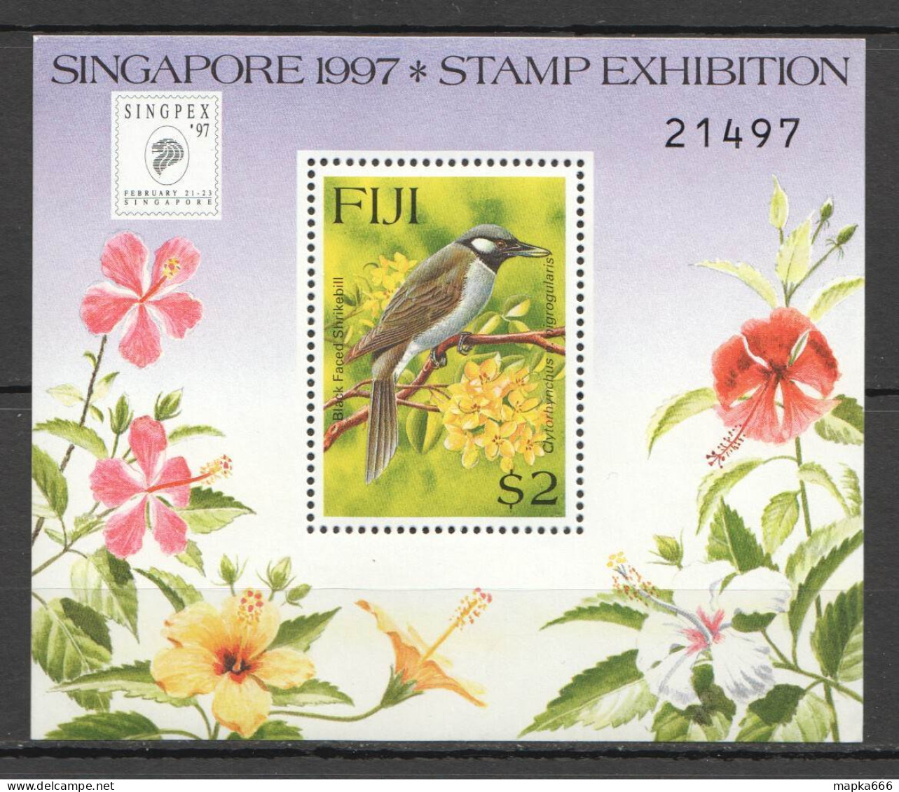 Wb355 1997 Fiji Fauna Birds Singapore 1997 Stamp Exhibition Bl21 Mnh - Autres & Non Classés