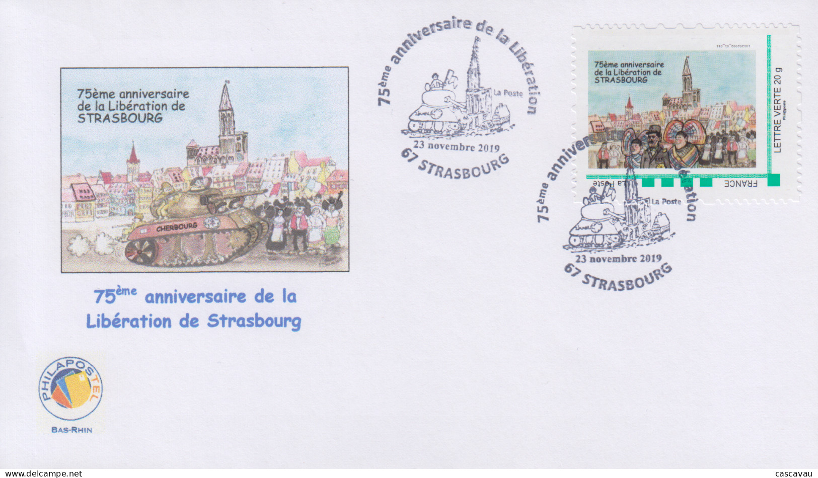 Enveloppe    FRANCE    75éme  Anniversaire   Libération   De   STRASBOURG    2019 - Sonstige & Ohne Zuordnung