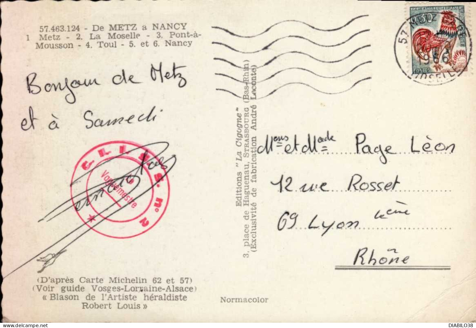 DE METZ A NANCY . _ MULTI-VUES _ D ' APRES CARTE MICHELIN 62 ET 57 - Cartes Géographiques