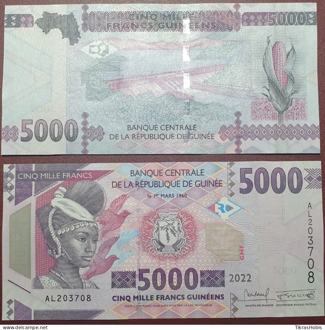 Guinea 5000 Francs, 2022 P-50d - Guinea