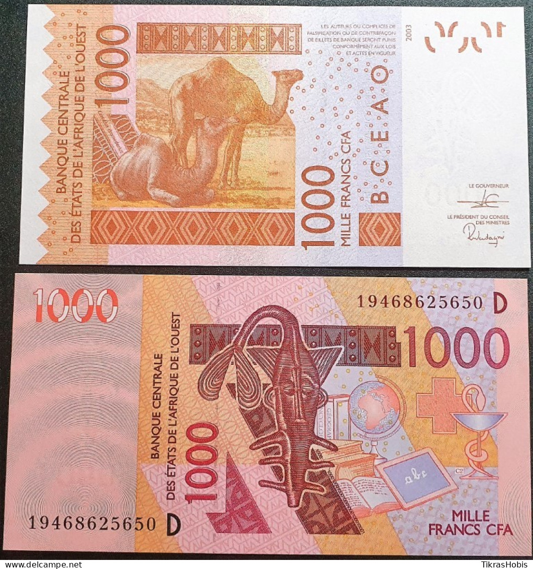 Mali 1000 Francs, 2019 West African Walt, P-415 DS - West African States