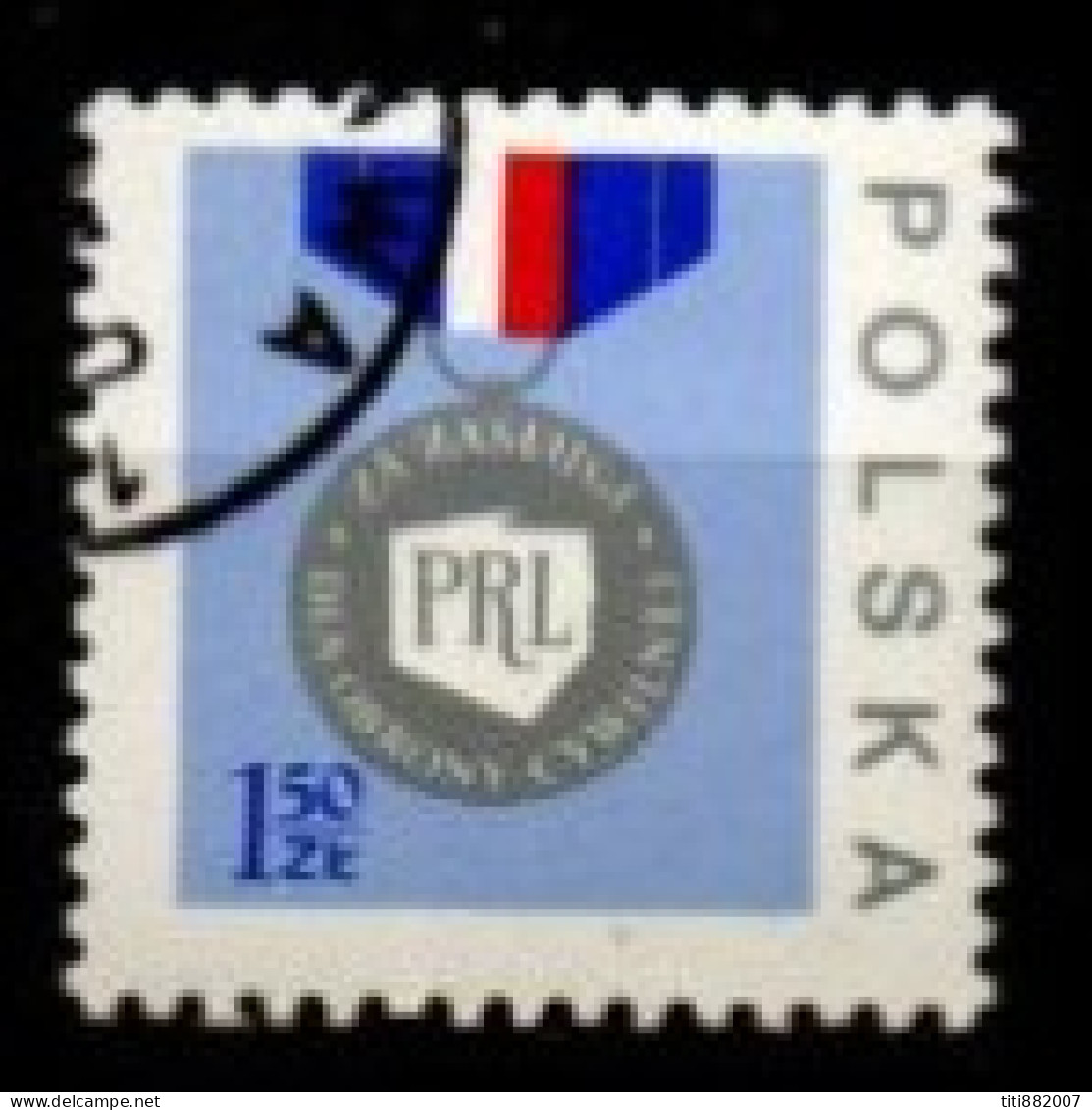 POLOGNE    -     1977  . Y&T N° 2325  Oblitéré.    Médaille / Décoration. - Gebruikt