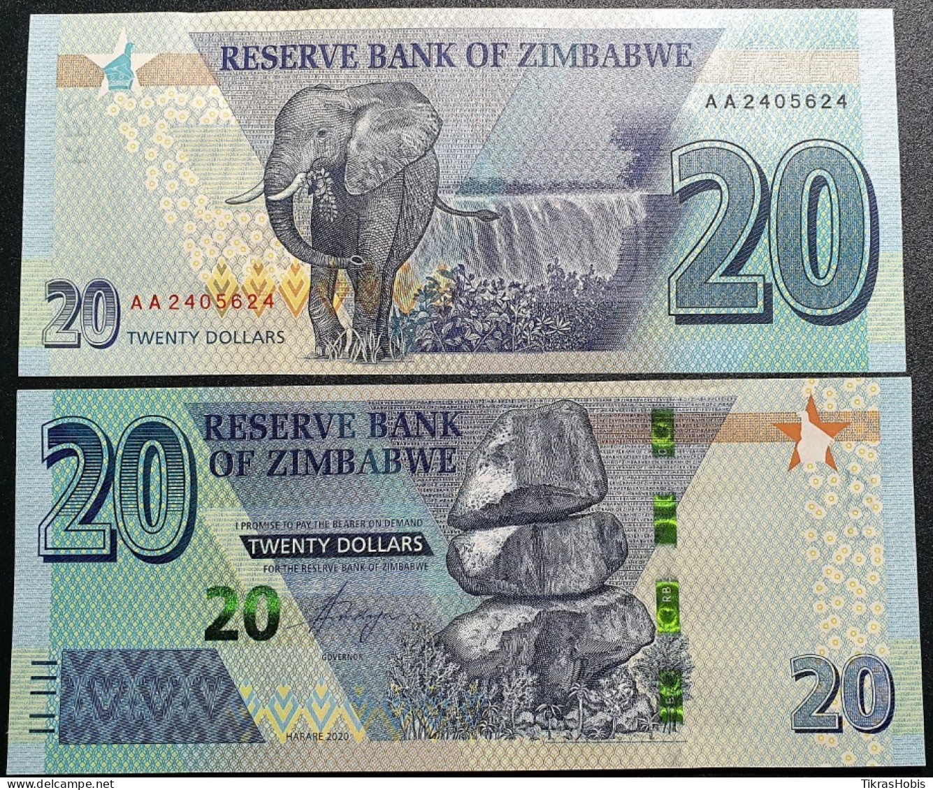 Zimbabwe 20 Dollars, 2020 P-104A - Simbabwe