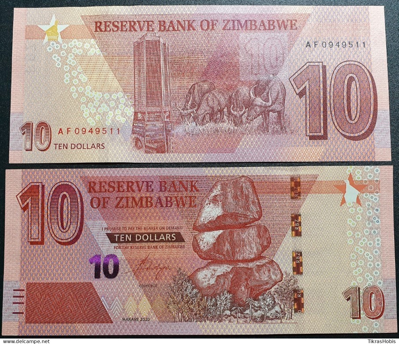Zimbabwe 10 Dollars, 2020 P-103A - Zimbabwe