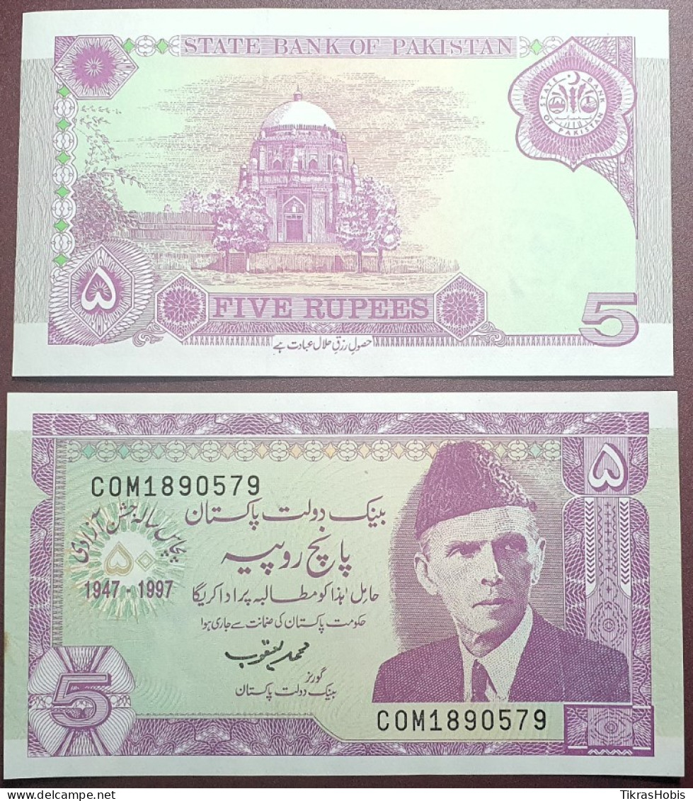 Pakistan 5 Rupees, 1997 P-44 - Pakistán