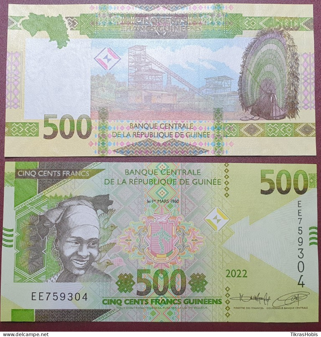 Guinea 500 Francs, 2022 P-52B - Guinea