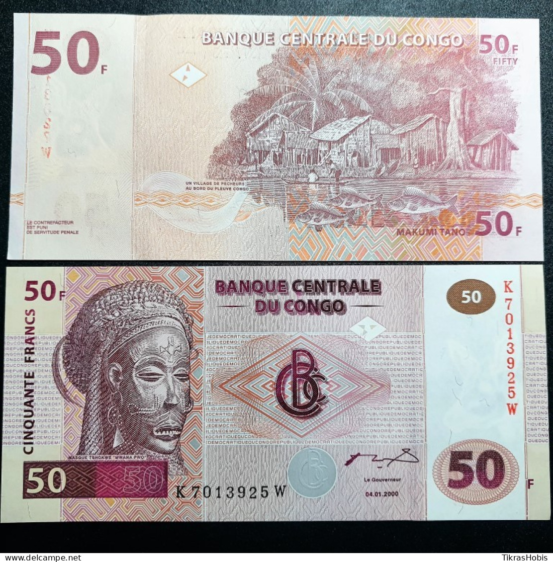 Kong 50 Francs, 2000 P-91A - Demokratische Republik Kongo & Zaire
