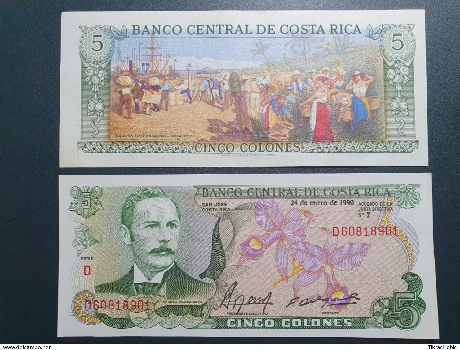 Costa Rica 5 Colones, 1990 P-236E.1 - Costa Rica