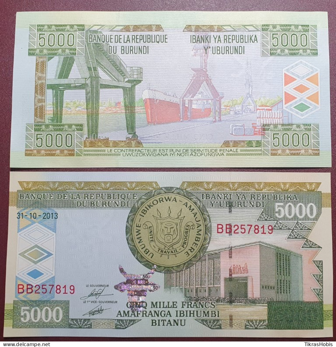 Burundis 5000 Francs, 2013 P-48C - Burundi