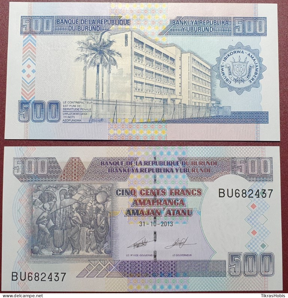 BUURUNDIS 500 Francs, 2013 P-45C - Burundi