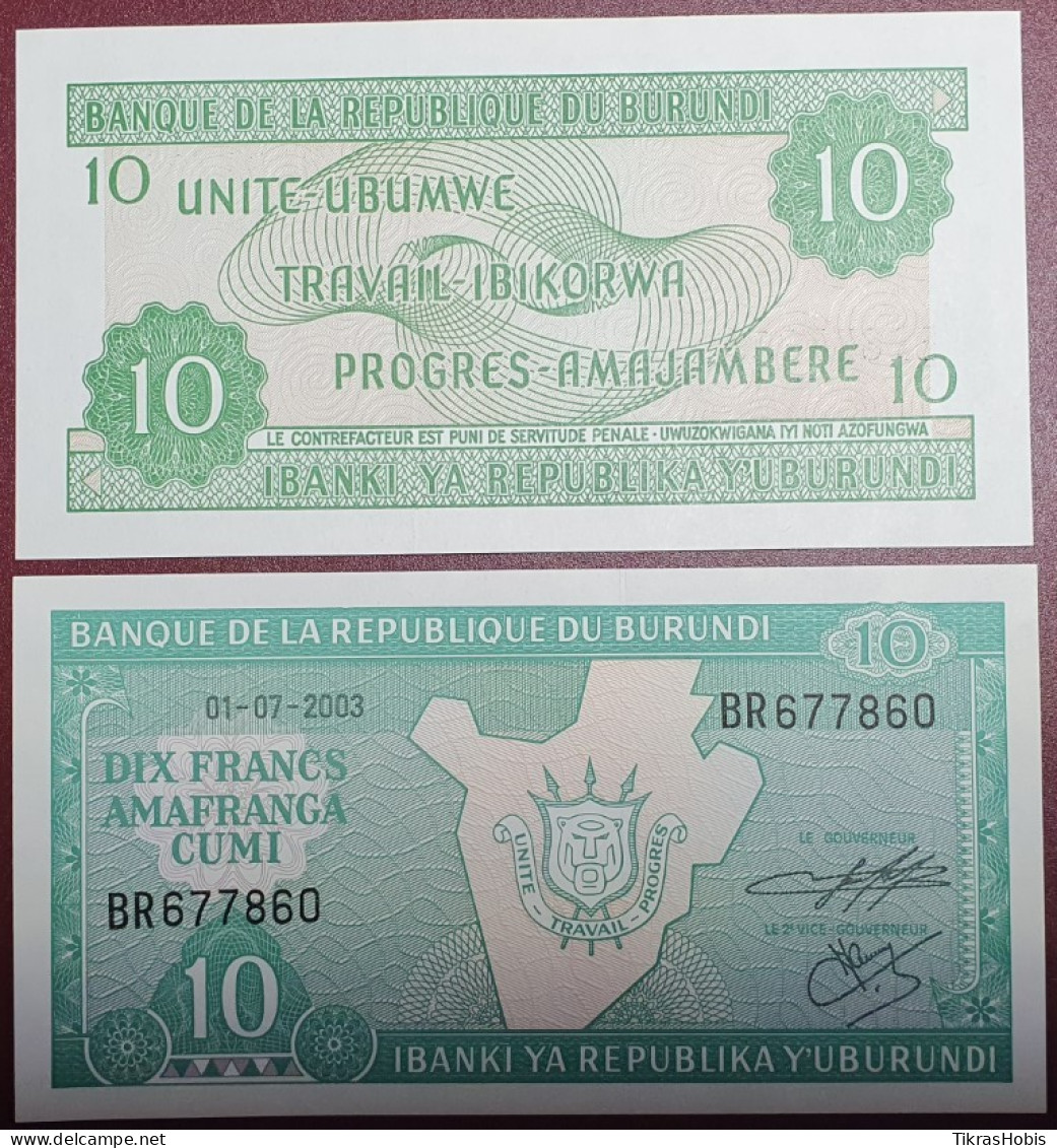 Burundis 10 Franks, 2003 P-33D.3 - Burundi