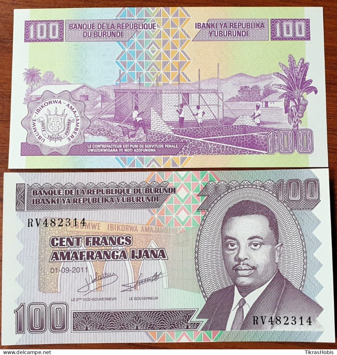 BUURUNDIS 100 Francs, 2011 P-44b - Burundi