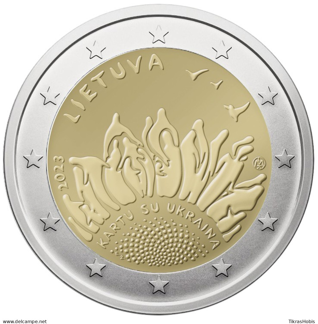 Lithuania 2 Euro, 2023 Together With Ukraine - Lithuania