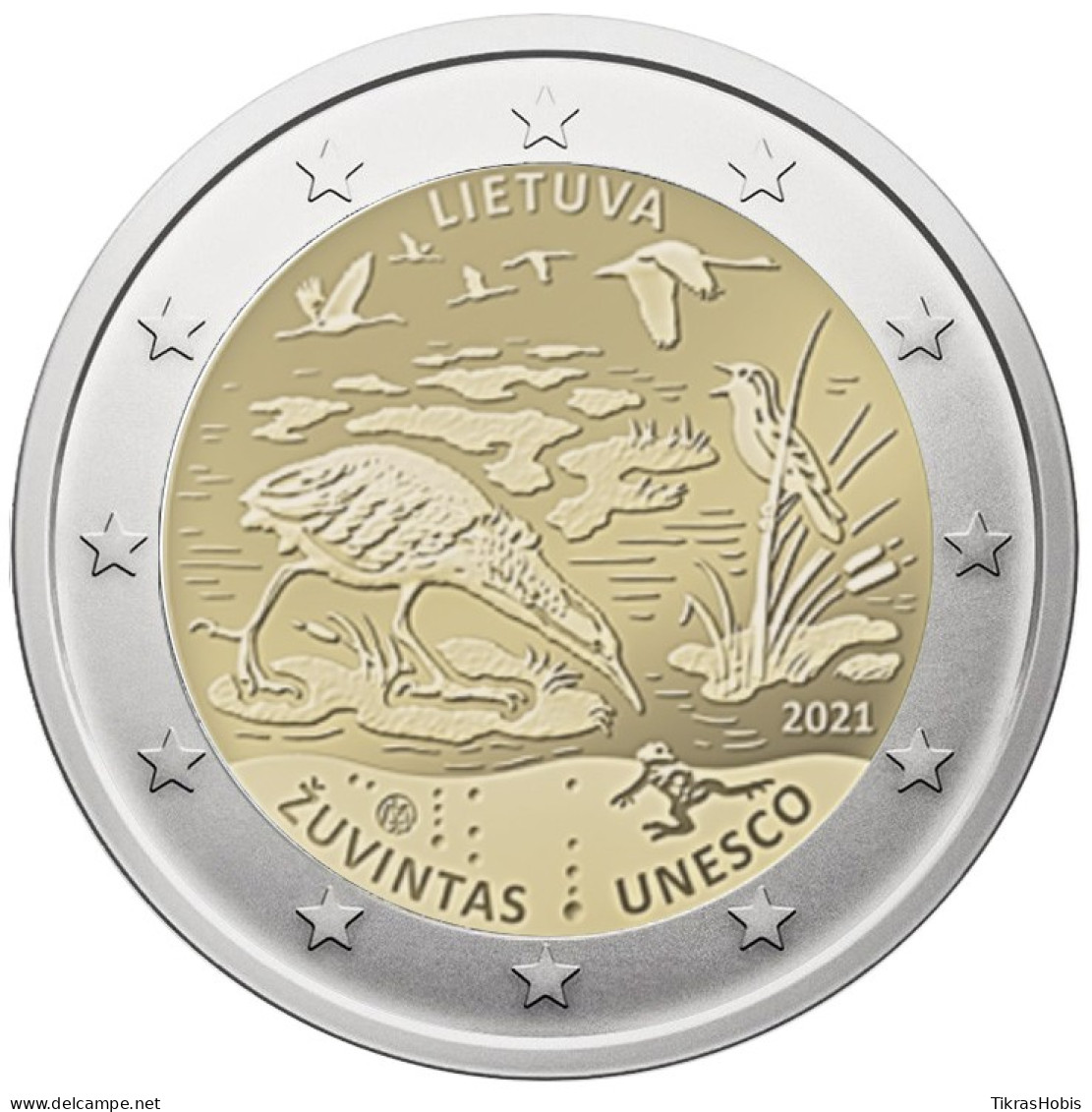 Lithuania 2 Euro, 2021 Žuvintas Biosphere Reserve - Lituania