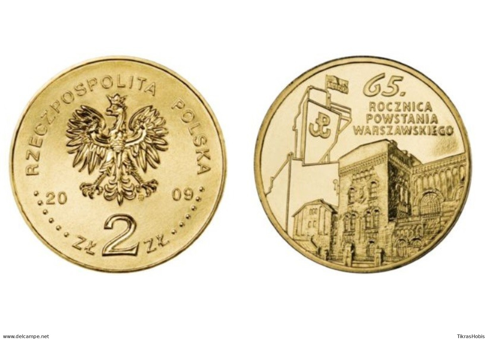 Poland 2 Zlotys, 2009 Warsaw Uprising 65 Y687 - Poland