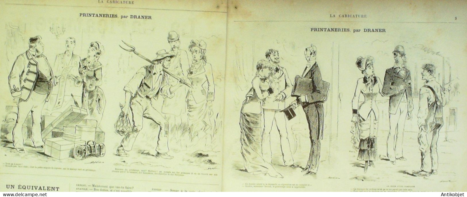 La Caricature 1880 N°  15 Héroines De Roman Draner Robida Trick - Magazines - Before 1900