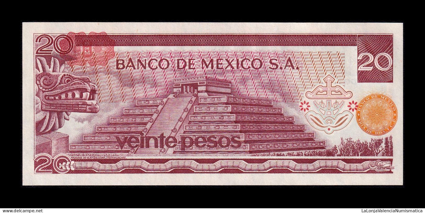 México 20 Pesos 1977 Pick 64d Serie DG Sc Unc - Mexiko