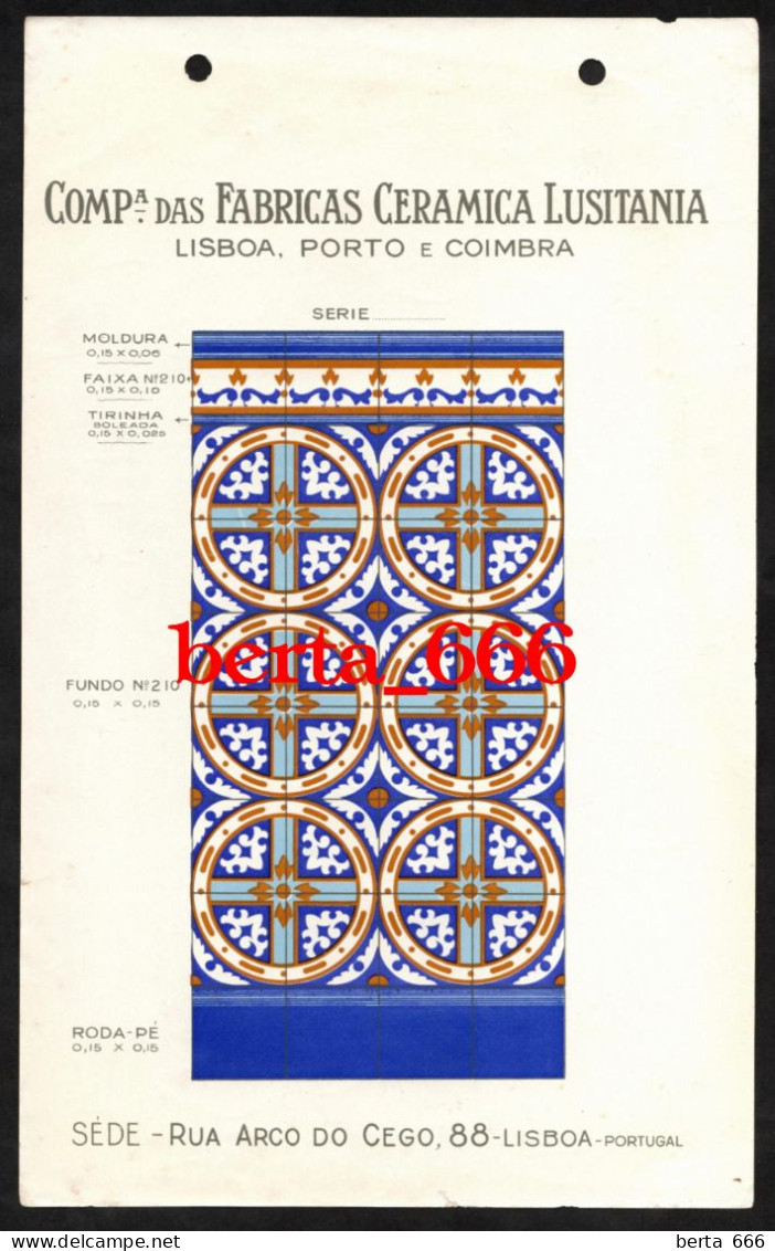 Companhia Das Fabricas Cerâmica Lusitana * Lisboa * Panfleto Azulejos - Advertising