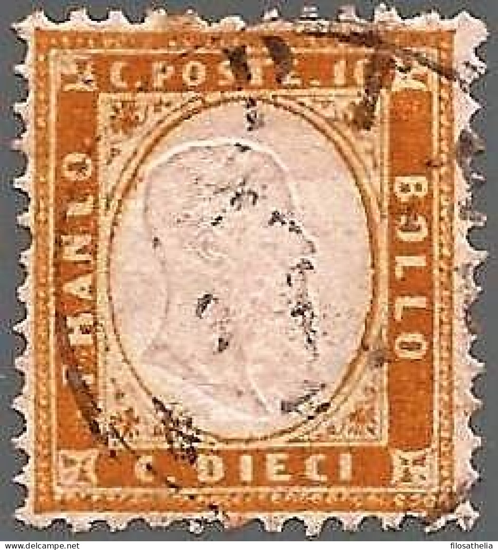 1862 Regno  10 Cent Bistro Sass. N1j Certificato Merone - Used