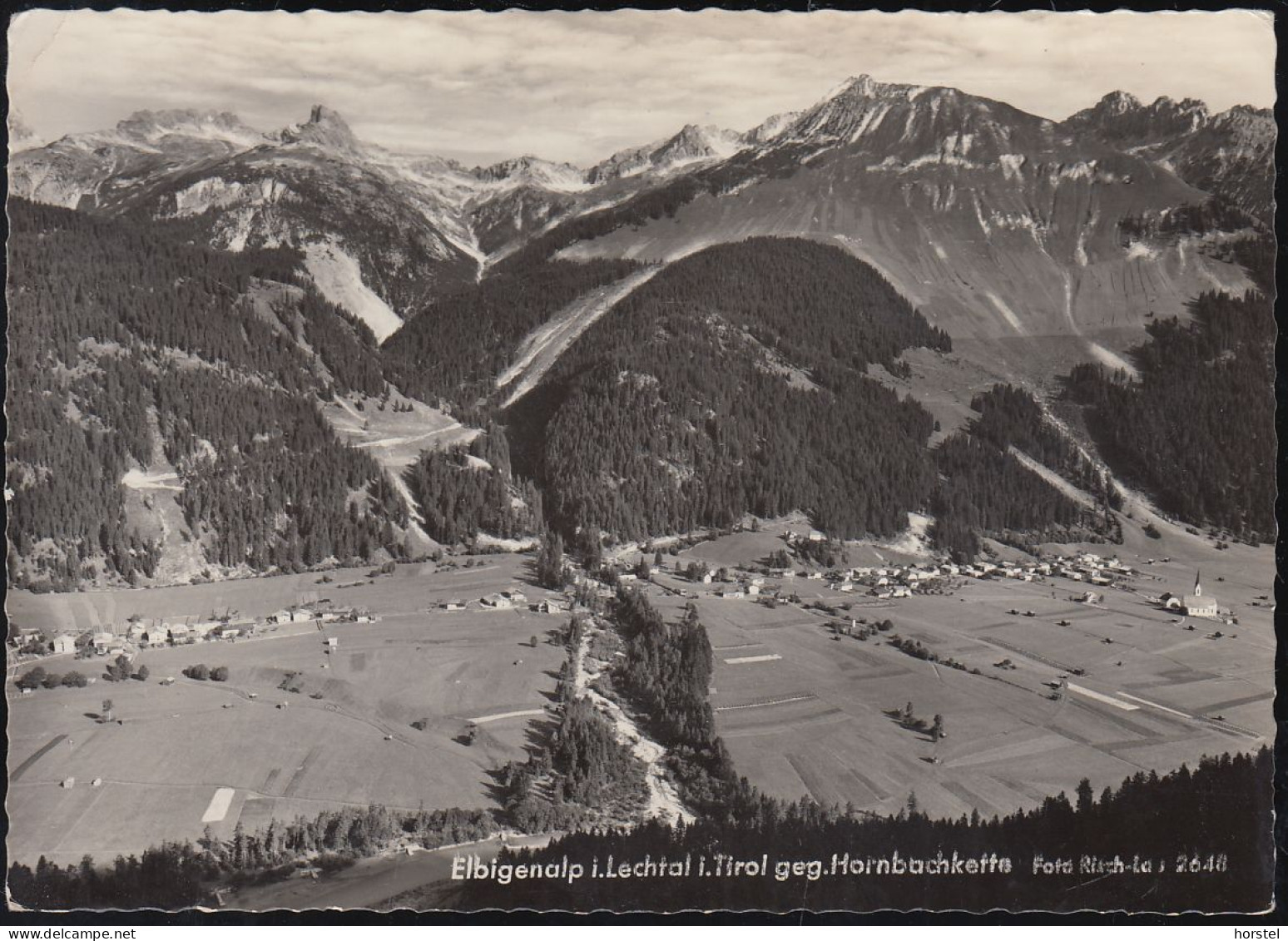 Austria - 6652 Elbigenalp - Alte Ortsansicht Im Lechtal Gegen Hornbachkette - Nice Stamp 1959 - Reutte