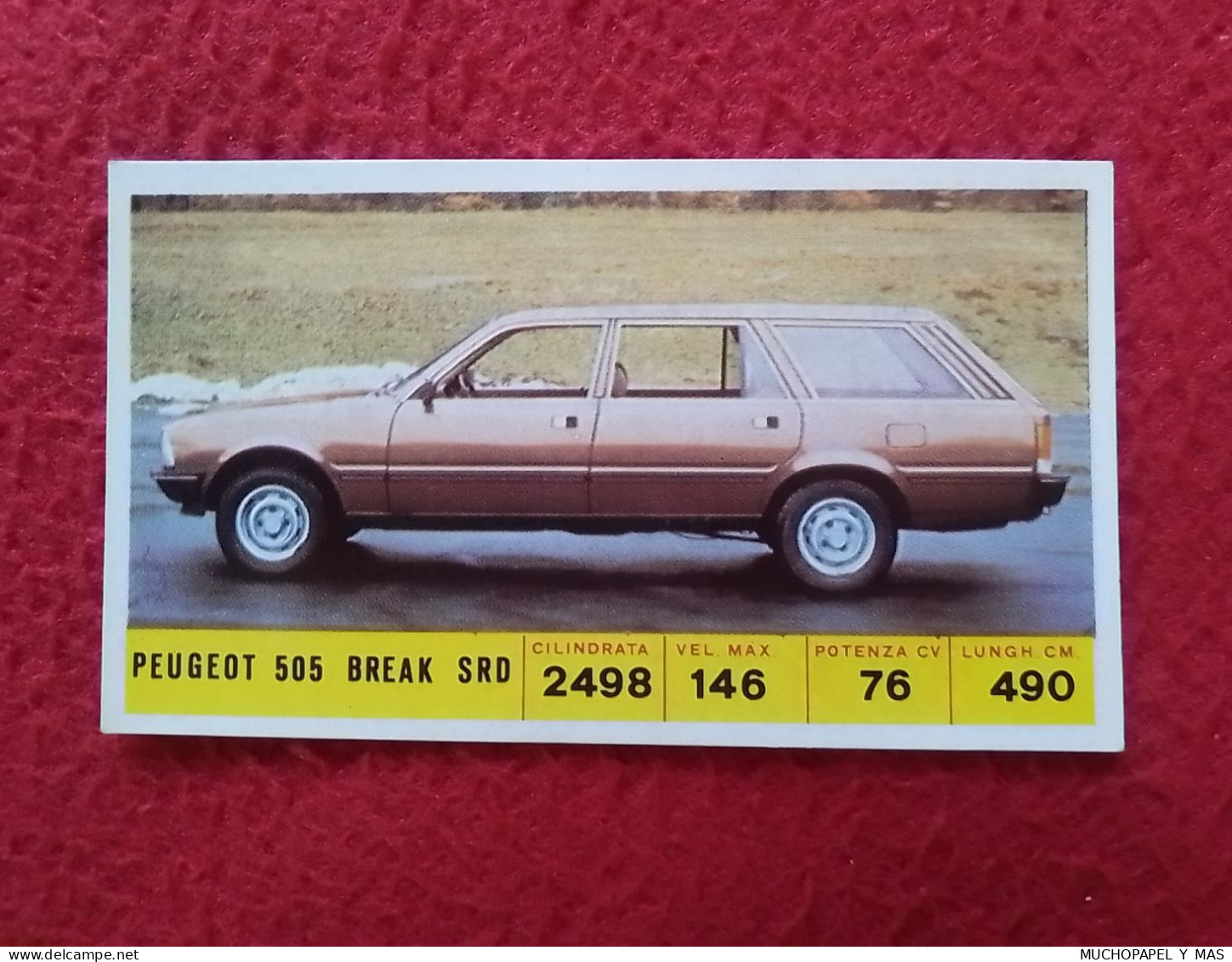 SPAIN ANTIGUO CROMO DE CROMOS DIDEC OLD COLLECTIBLE CARD CHROME CHROMO COCHE CAR VOITURE AUTO PEUGEOT 505 BREAK SRD... - Otros & Sin Clasificación