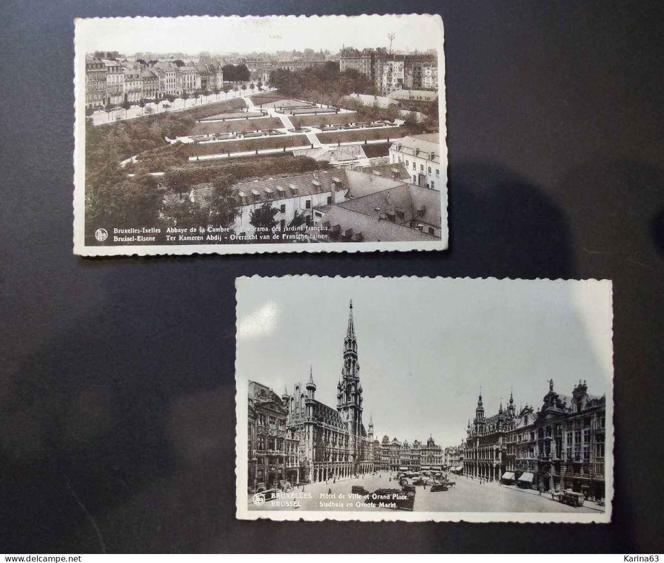 België - Belgique - Brussel  CPA - Hotel De Ville Grand Place - Ixelles Abbeye De La Cambre Panorama Jardins Français. - Monuments