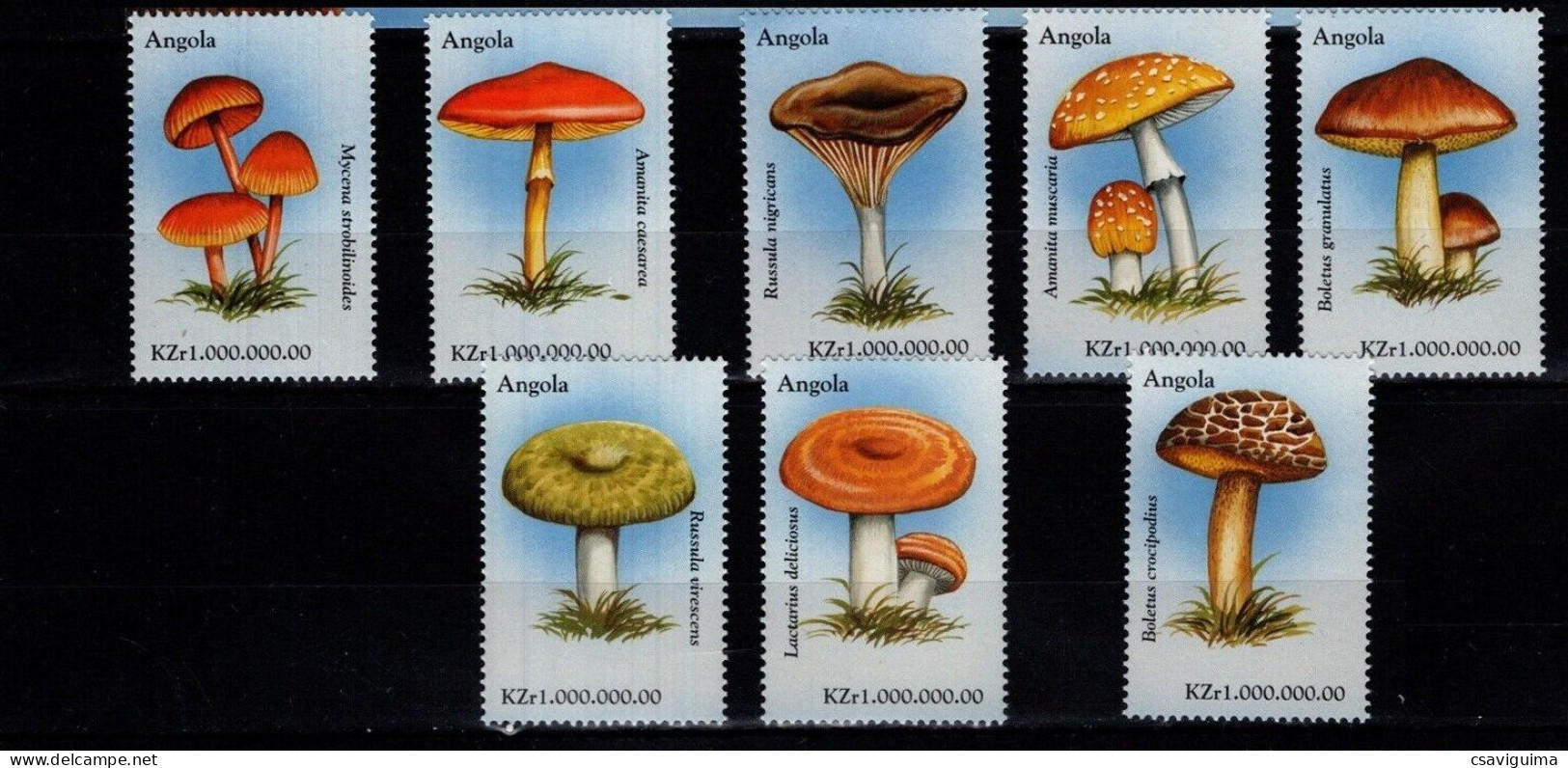 Angola - 1999 - Plants: Mushrooms - Yv 1276/83 (from Sheet) - Funghi