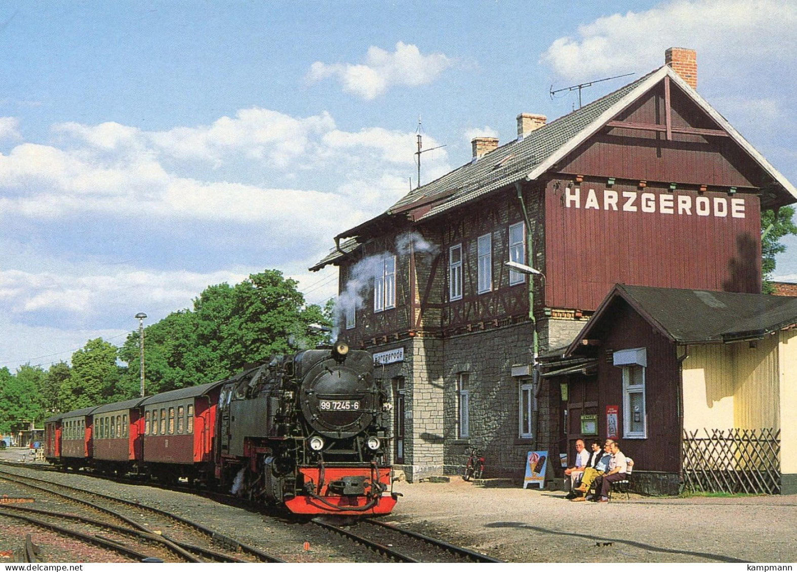 HSB Schmalspurdampflok Selketalbahn 99 7245 Im Bf. Harzgerode, Ungelaufen - Trains