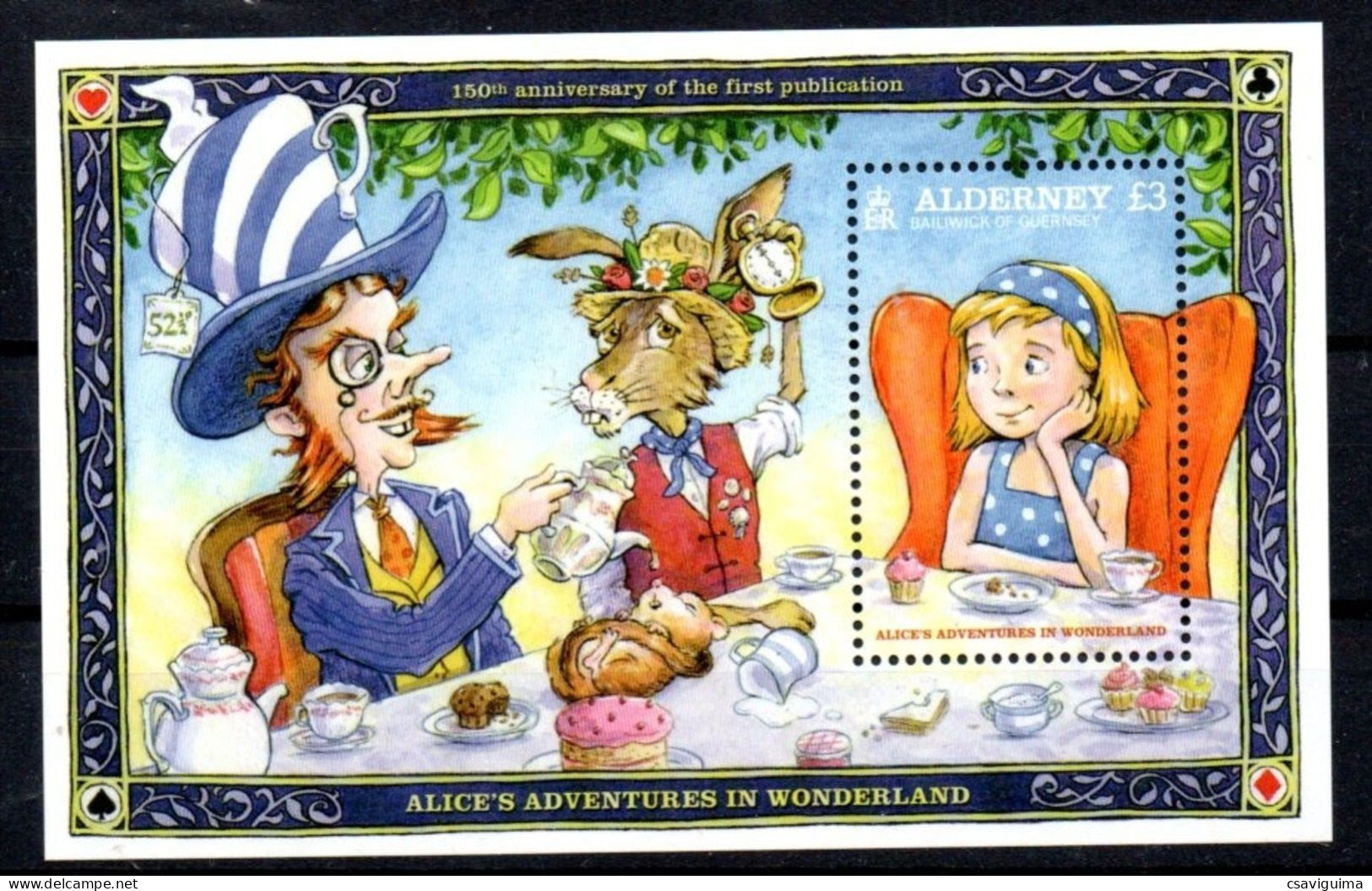 Alderney - 2015 - 150th Anniversary Of The First Publication: Alice In Wonderland - Yv 37 - Schriftsteller