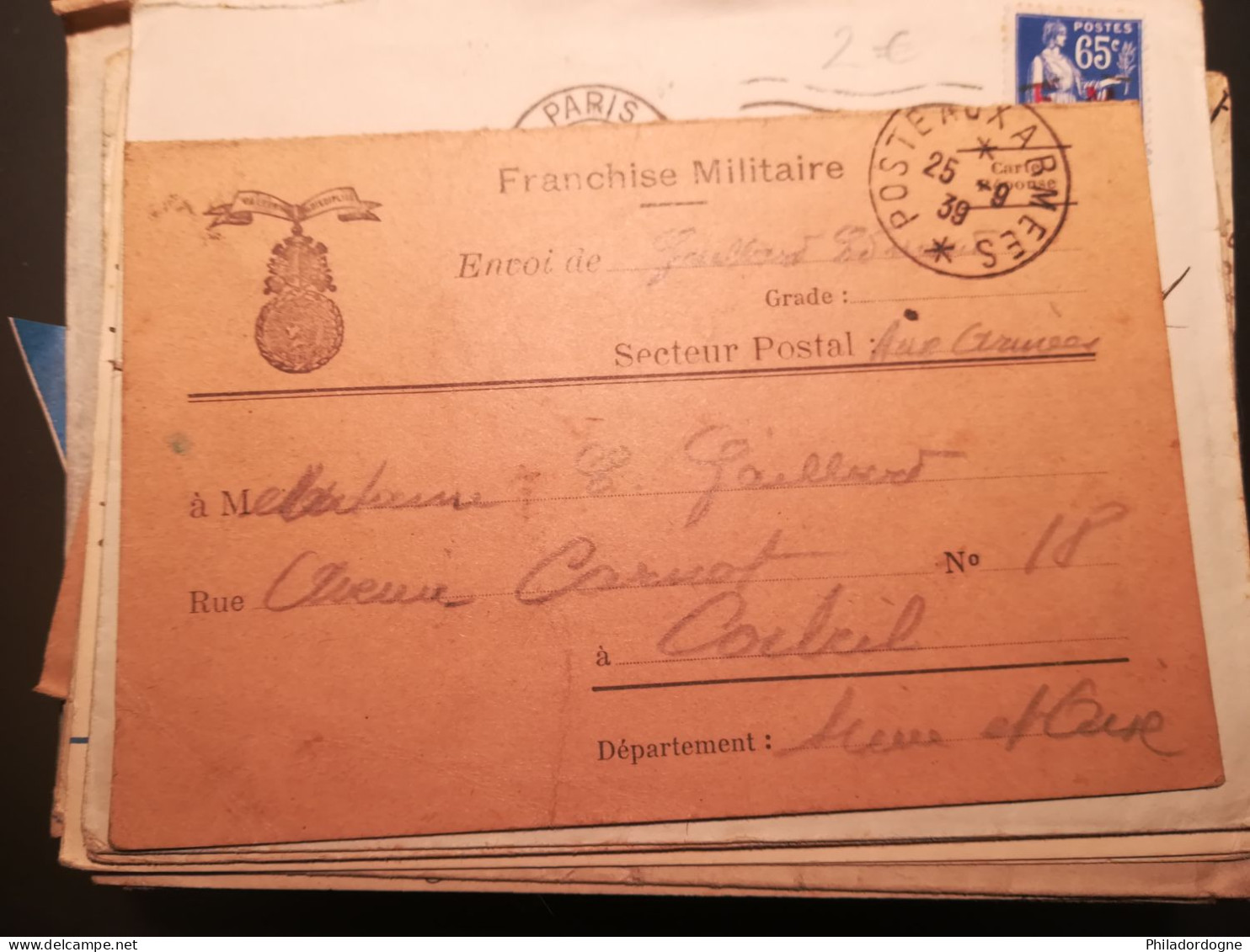 France - Lot De 83 Documents En FM Entre 1939 Et 1945 à Trier - Poids 246 Grammes - Guerra Del 1939-45