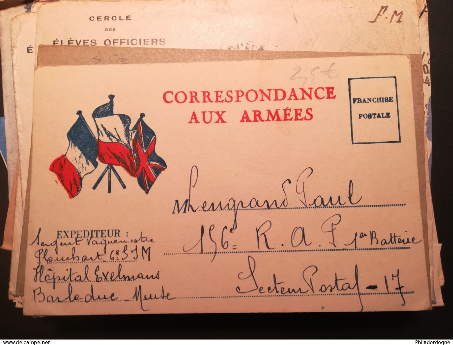 France - Lot de 83 documents en FM entre 1939 et 1945 à trier - poids 246 grammes