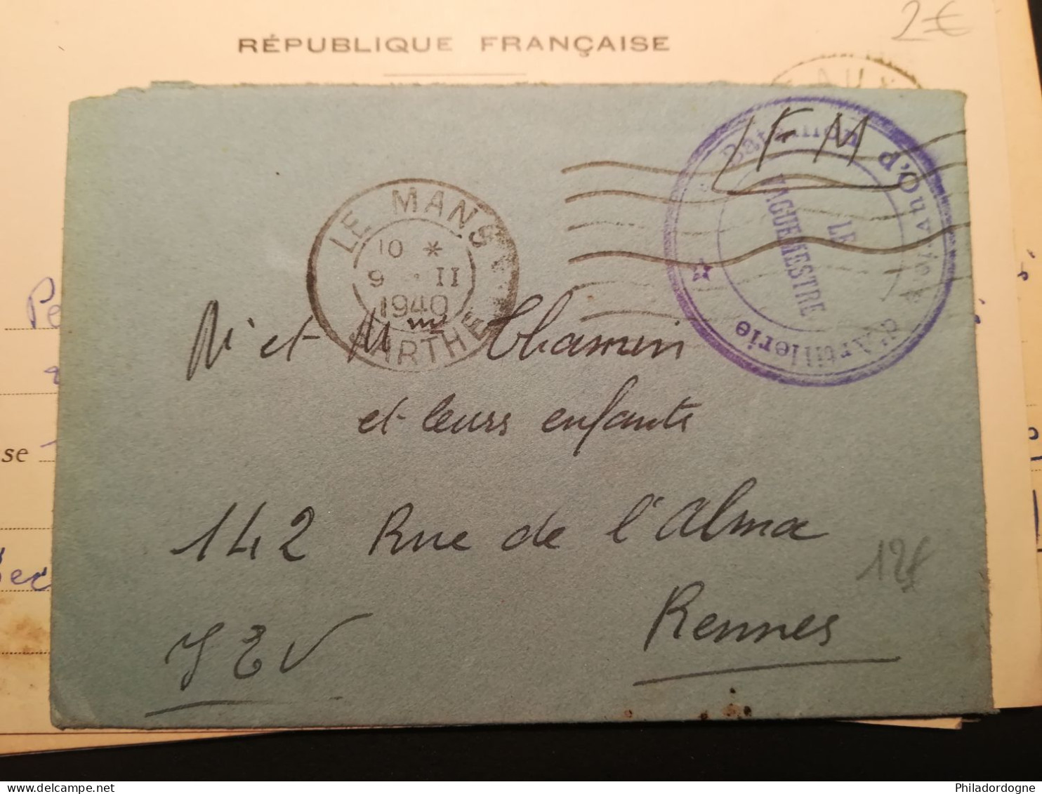 France - Lot de 83 documents en FM entre 1939 et 1945 à trier - poids 246 grammes