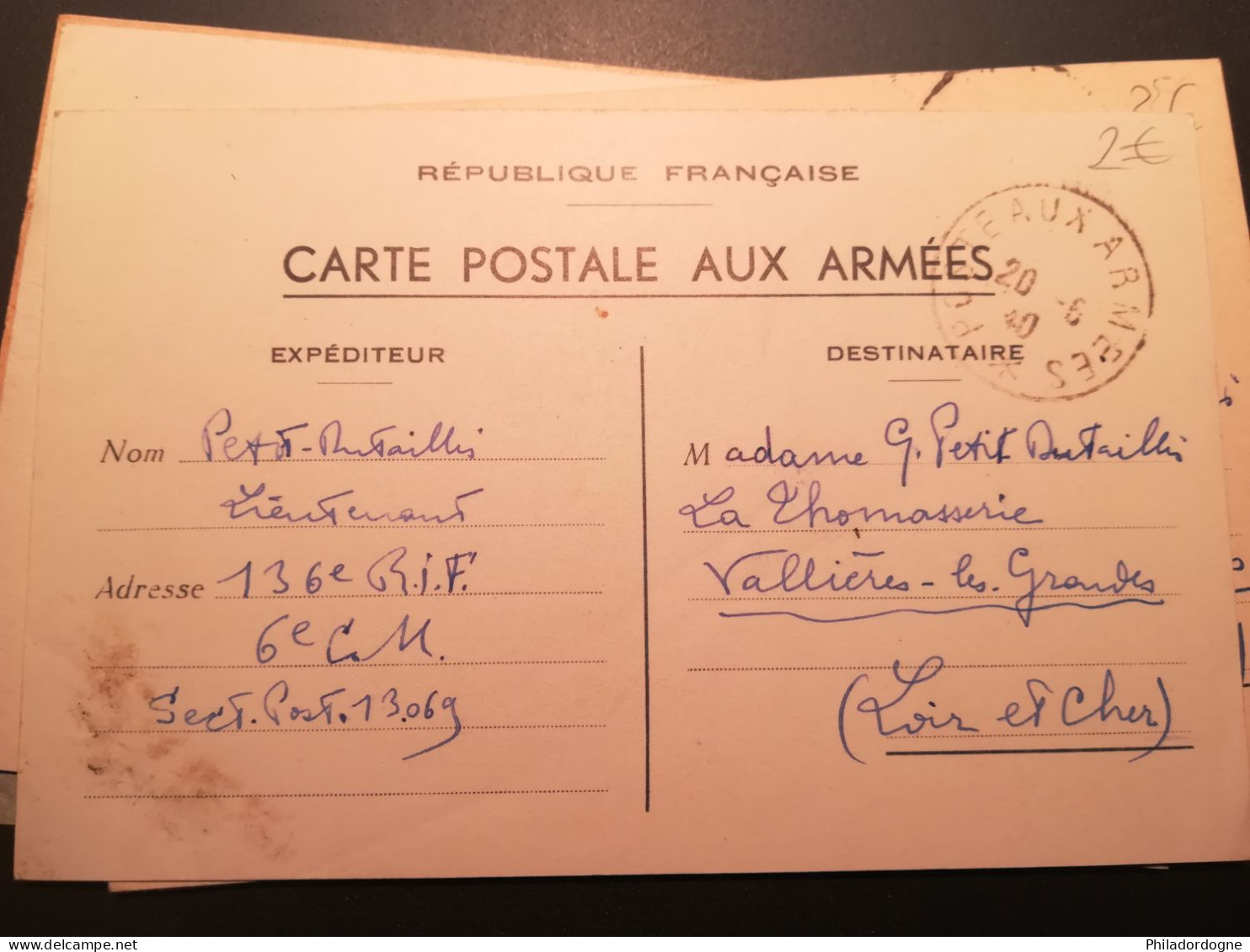 France - Lot de 83 documents en FM entre 1939 et 1945 à trier - poids 246 grammes