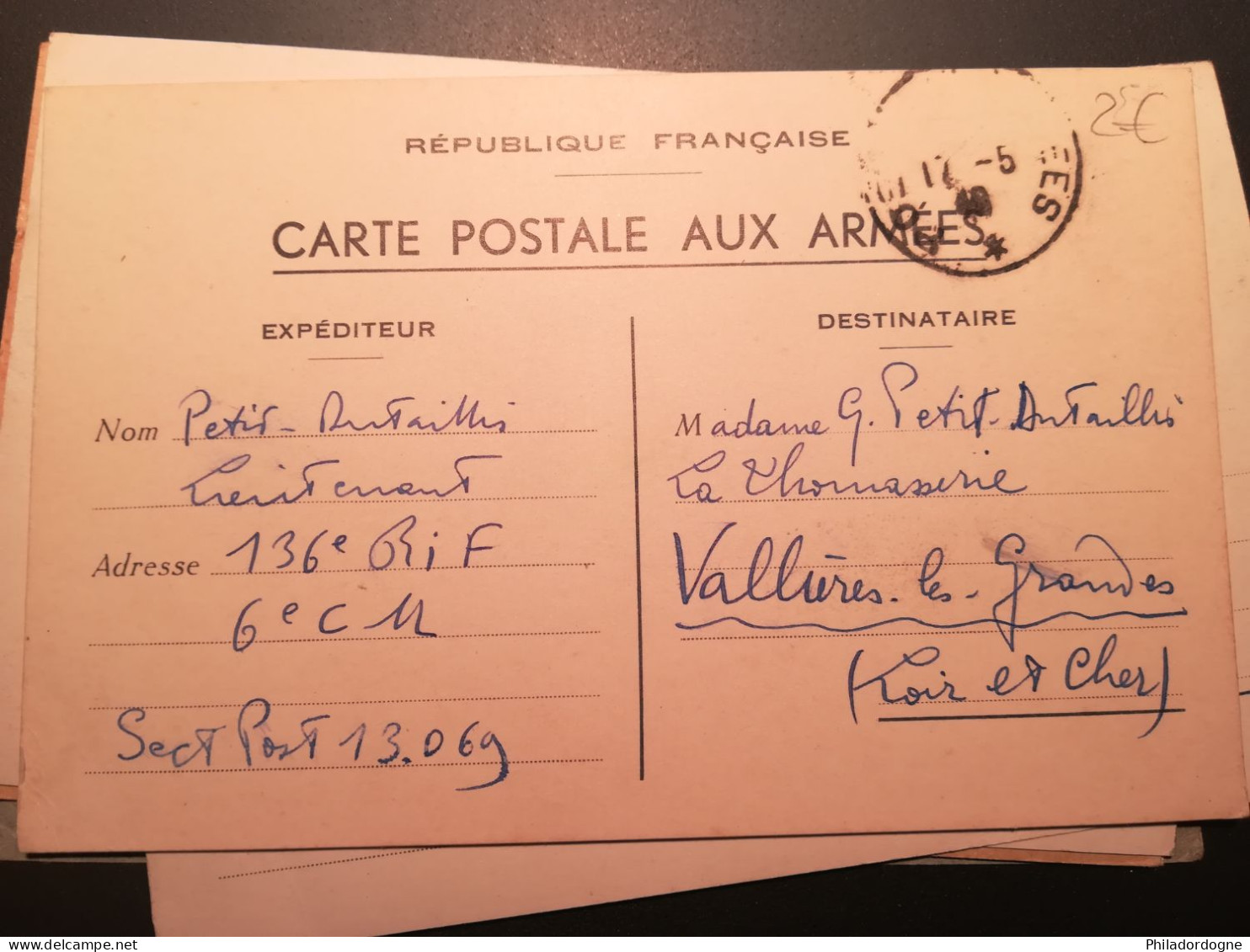 France - Lot de 83 documents en FM entre 1939 et 1945 à trier - poids 246 grammes