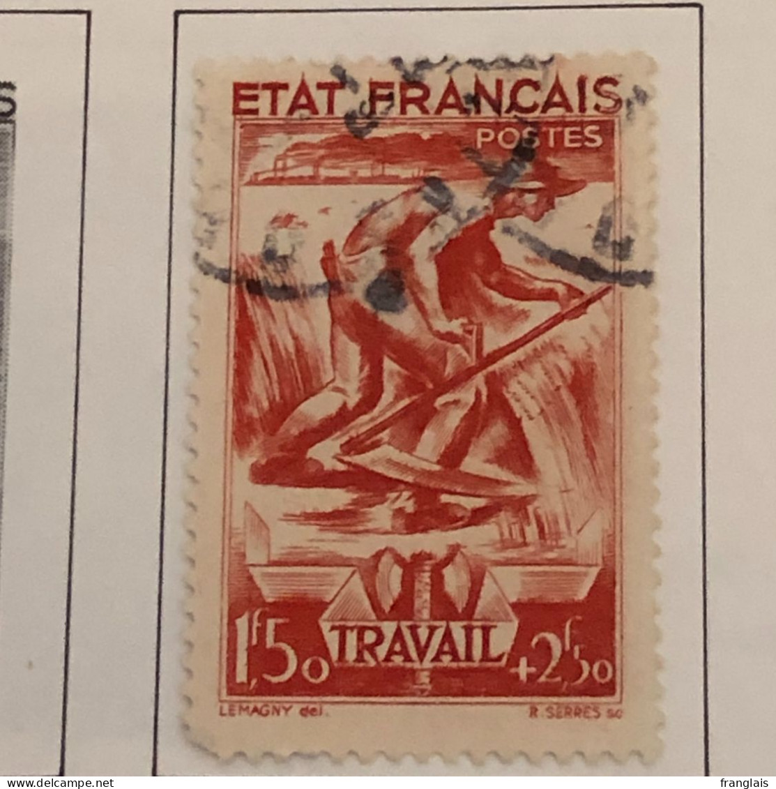 Timbre 577 Travail  Oblitéré Cote 20€ - Usados