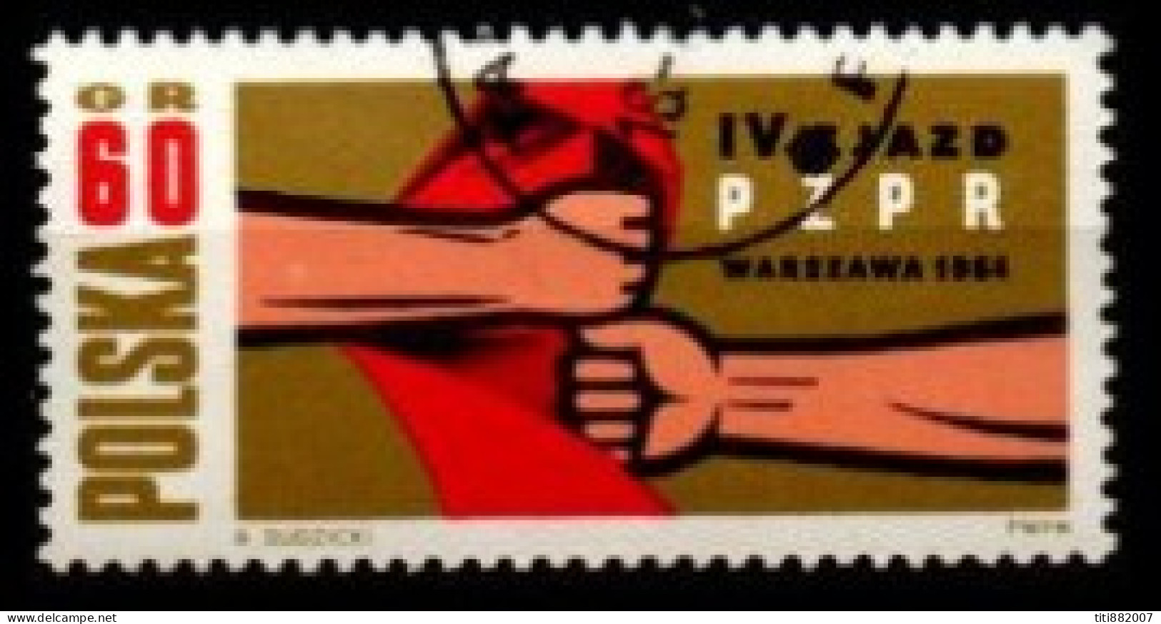 POLOGNE    -    1964 .  Y&T N° 1358 Oblitéré  .Bras, Drapeau. - Used Stamps