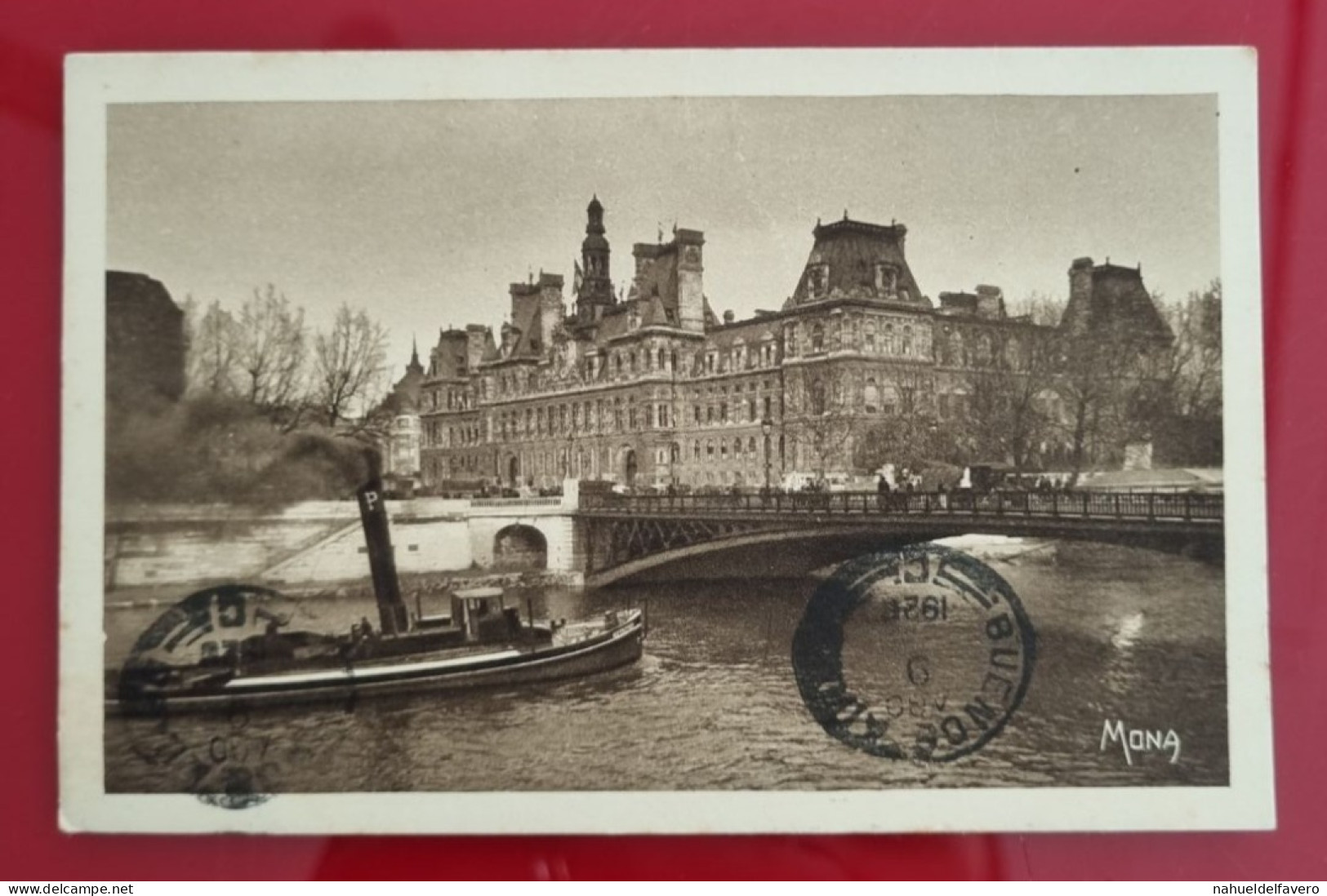 CPA Circulée 1929 - FRANCE - PARIS - Les Petits Tableaux De Paris, L'Hötel De Ville Et Le Pont D'Arcole - Cafés, Hôtels, Restaurants