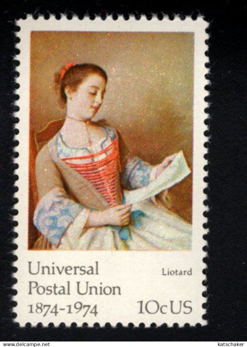 199972193 1974  SCOTT 1533 (XX) POSTFRIS MINT NEVER HINGED  - UPU CENT. - UNIVERSAL POSTAL UNION -THE LOVELY READER - Unused Stamps